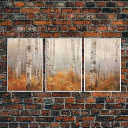 Forest Wall Art, Trees Art Print, Nature Art, Canvas Print, Wall Art, 3 Piece Wall Art, Country Wall Art, Office Decor, Above Bed Art