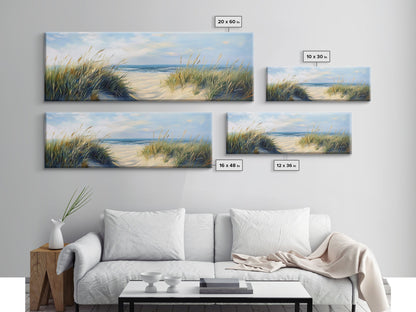 Beach Dunes, Coastal Landscape, Ocean Shore Painting, Beach Art, Home Decor, Bedroom Wall Art, Canvas Print, Framed Canvas Print