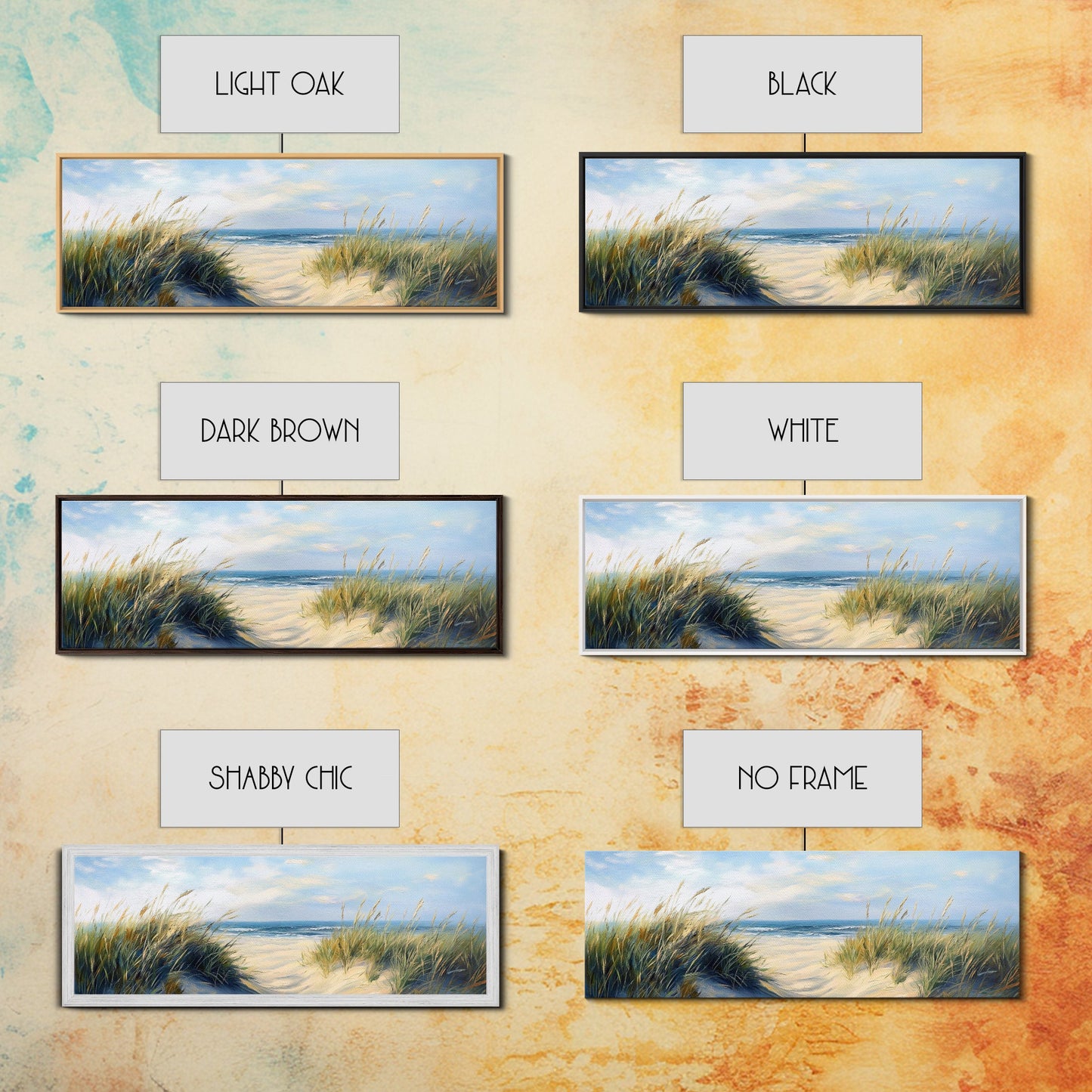 Beach Dunes, Coastal Landscape, Ocean Shore Painting, Beach Art, Home Decor, Bedroom Wall Art, Canvas Print, Framed Canvas Print