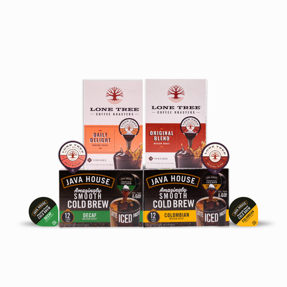 Coffee Mix - Variety Pack - 48 Pods - Java House Colombian, Java House Decaf, Lone Tree Original Blend, Lone Tree Daily Delight